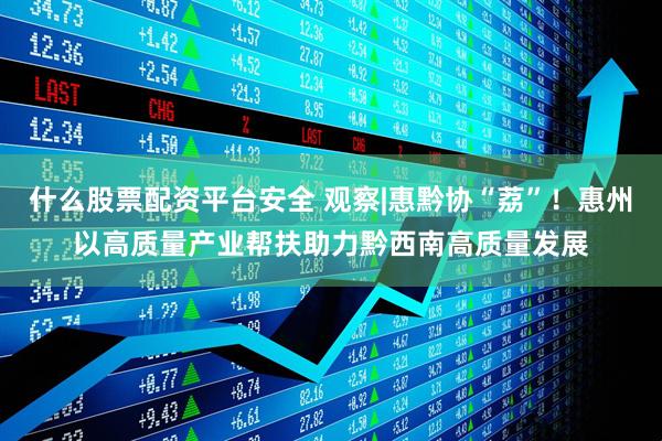 什么股票配资平台安全 观察|惠黔协“荔”！惠州以高质量产业帮扶助力黔西南高质量发展
